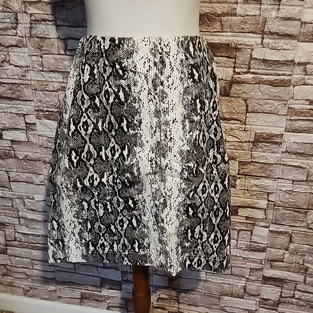 Ashley Stewart Stylish Black and White Snake Print Skirt